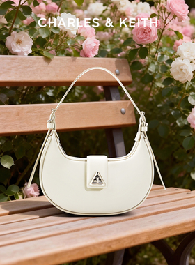 CHARLES&KEITH春夏女包CK2-50271205简约单肩腋下包新月包hobo包
