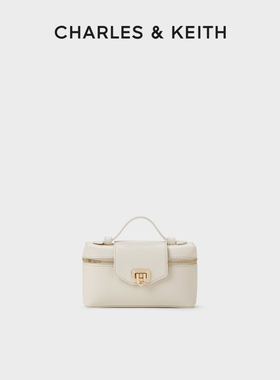 CHARLES&KEITH秋冬女包CK2-50782376简约手提化妆饭盒包小方包