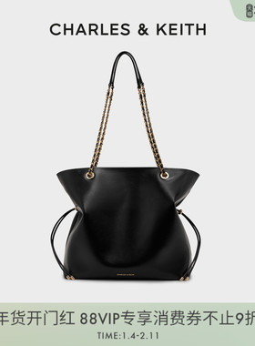 [新年礼物]CHARLES&KEITH秋冬CK2-20782654大容量抽绳流浪托特包