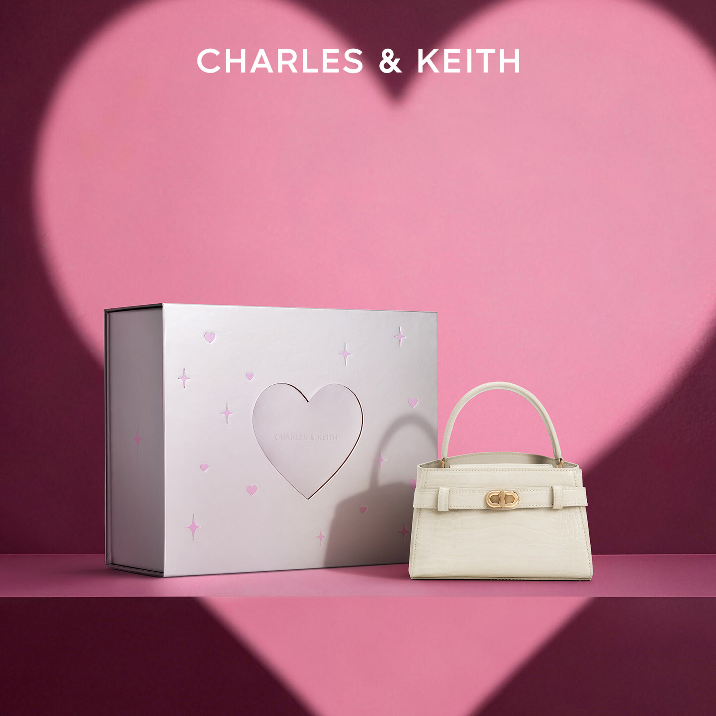 [七夕礼物]CHARLES&KEITH夏季CK2-50270880-1手提鳄鱼纹凯莉包女
