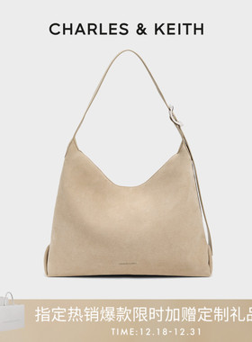 CHARLES&KEITH25冬新品CK2-40782736-1大容量绒面托特腋下包