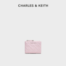 CHARLES&KEITH25秋新品 钱包拉链零钱包卡包 CK6 10770699菱格短款