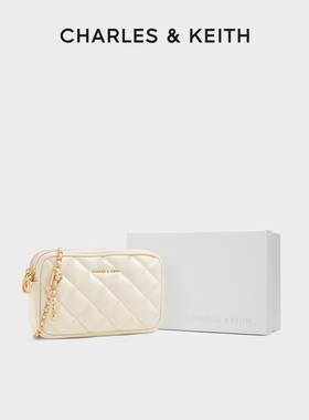 CHARLES&KEITH秋冬女包CK2-00151408菱格链条单肩斜挎小方包女