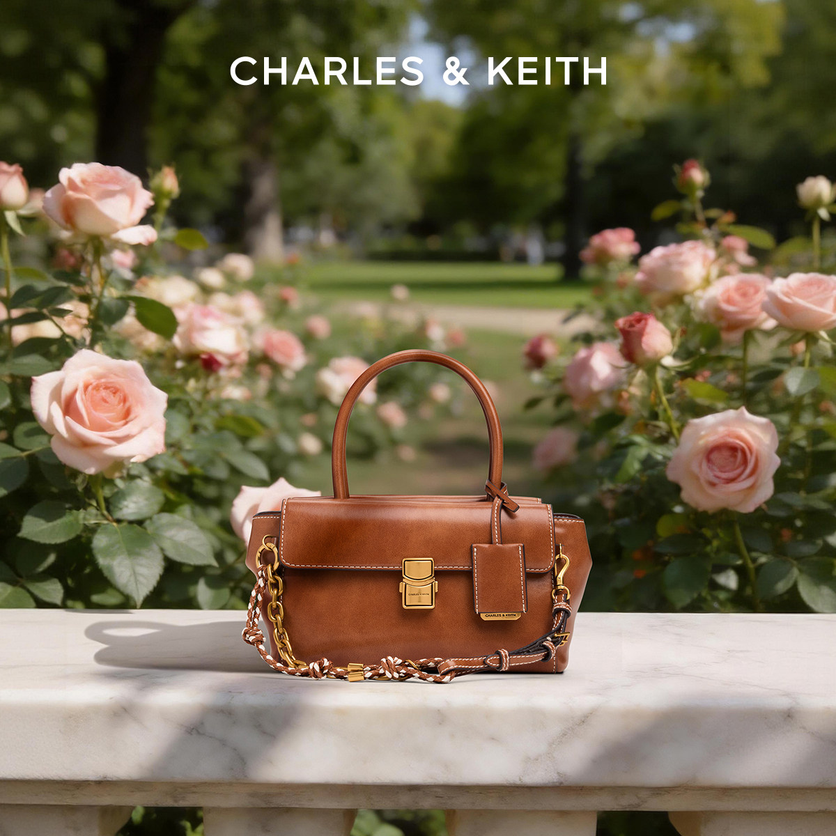 [38礼物]CHARLES&amp;KEITH26春新CK2-30671895学院风链条手提邮差包
