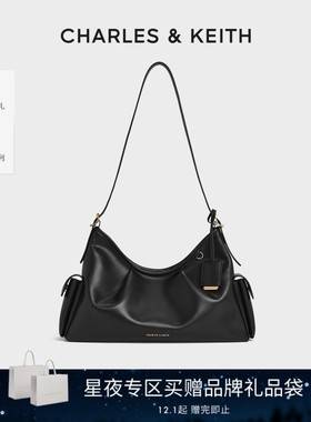 CHARLES&KEITH25秋季新品CK2-20782668大容量双侧口袋单肩腋下包