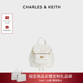 CHARLES&KEITH秋冬CK2 新年礼物 60151400菱格大容量通勤双肩包