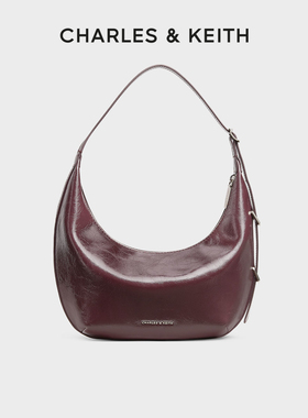 CHARLES&KEITH秋冬女包CK2-40782526复古柔软新月包腋下包斜挎包