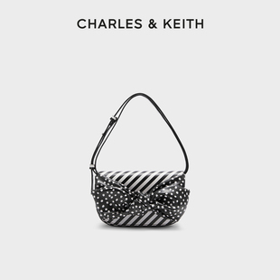 女包CK2 CHARLES&KEITH夏季 80271081蝴蝶結(jié)飾亮面單肩斜挎小方包
