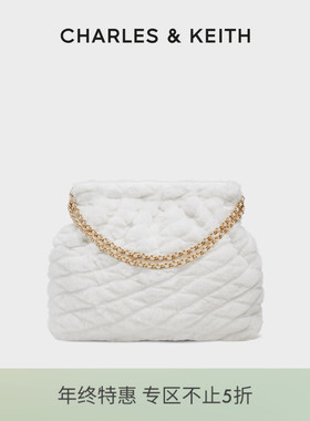 [折扣推荐]CHARLES&KEITH流浪包CK2-40671449-1柔软毛绒菱格包