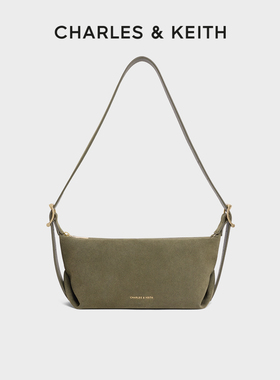 CHARLES&KEITH25冬新品CK2-20271679-1复古绒面单肩腋下包枕头包