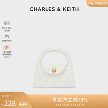 包店专享 30781790拼色手提托特包 CHARLES＆KEITH复古印花CK2