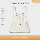 10151393柔软单肩水桶包流浪包 CHARLES&KEITH新品 CK2 618同价