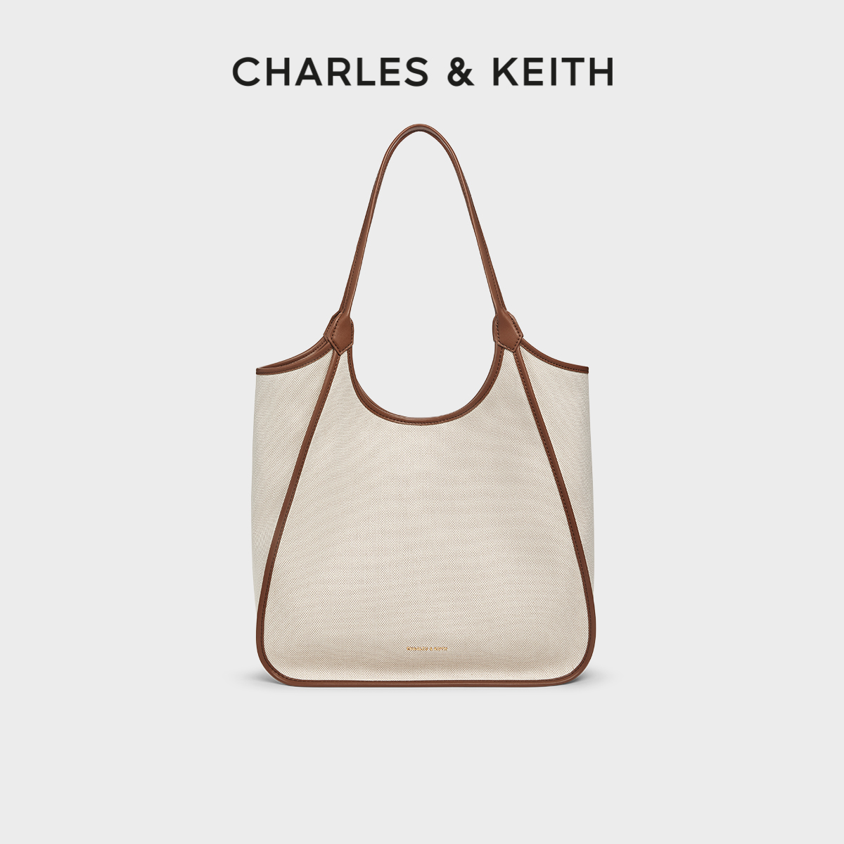 CHARLES&KEITH夏季女包CK2-30782457柔软褶皱单肩大容量托特包