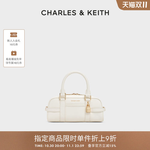 CHARLES&KEITH复古手提波士顿包