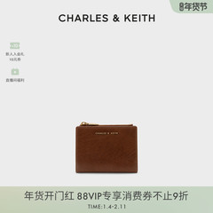 [包店专享]CHARLES&KEITH简约卡包CK6-10680907短款拉链零钱包秋