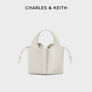 2拼接抽绳菜篮子斜挎水桶包 10671633 CK2 CHARLES&KEITH24夏新品