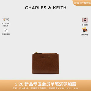 CHARLES＆KEITH简约卡包CK6 10680907短款 拉链零钱包 包店专享