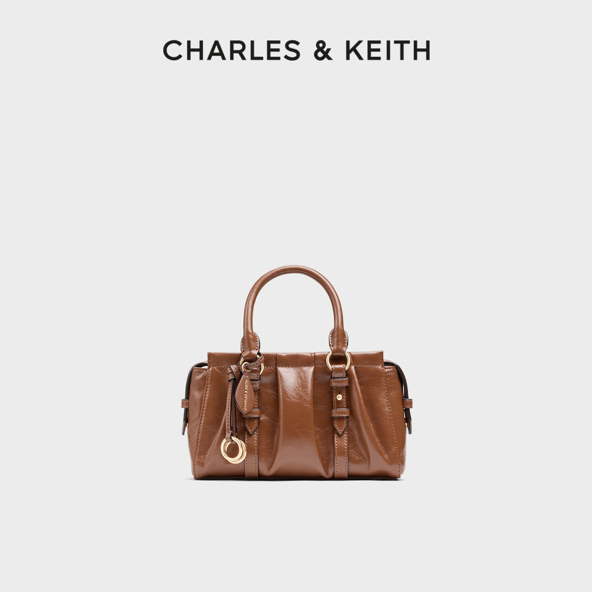 [新年礼物]CHARLES&KEITH25冬CK2-30671820褶皱包挂手提波士顿包