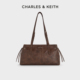 CK2 CHARLES&KEITH25秋季 新品 20782673复古油蜡皮绳结单肩腋下包