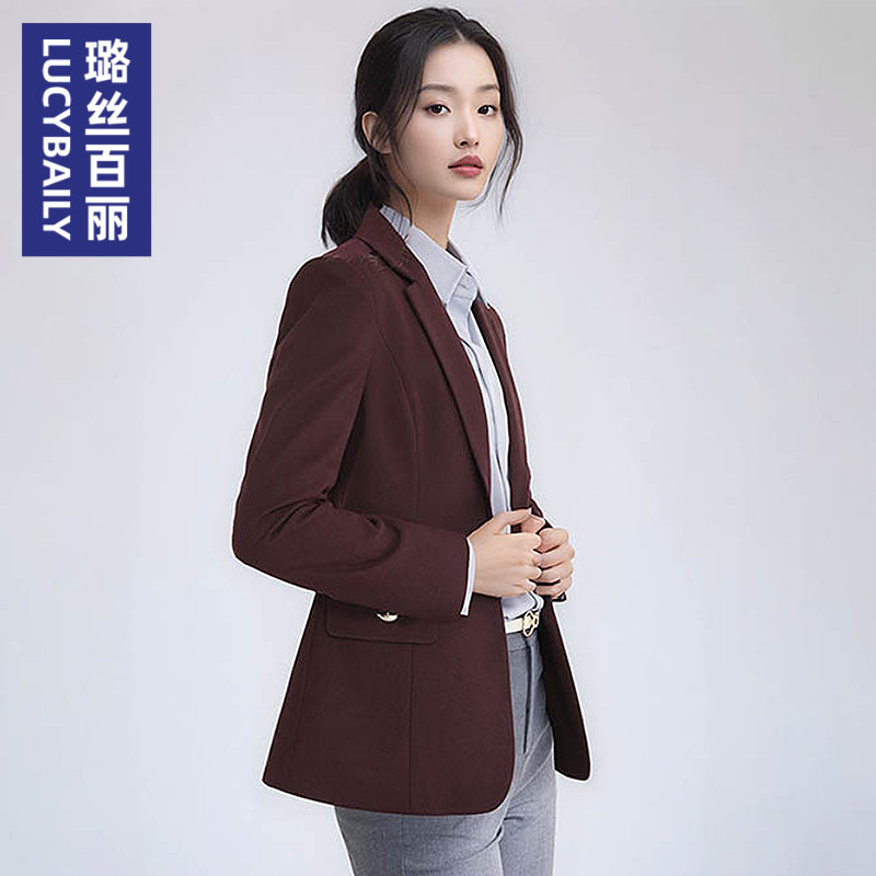通勤风酒红色西装外套女修身收腰气质设计感短外套面试职业新款OL,女装/女士精品,短外套,淘宝优惠券,粉丝福利购,淘宝优惠卷