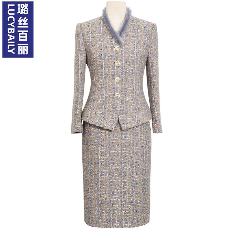 高级感小香风气质通勤套裙