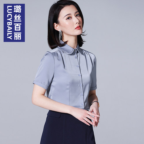 夏季新款娃娃领衬衫女小众通勤