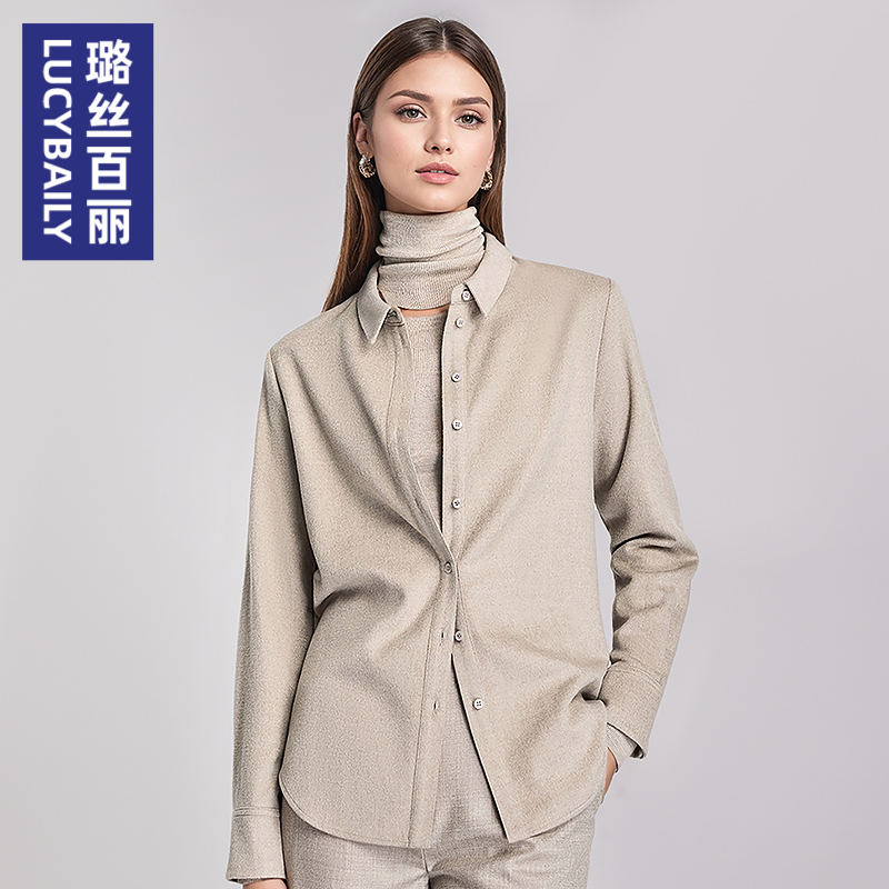 2025新款衬衫女长袖上衣高级感气质衬衣休闲时尚职业通勤磨毛保暖
