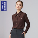 衬衫 职业风加绒女士长袖 翻领通勤上衣 春季 璐丝百丽2026新款