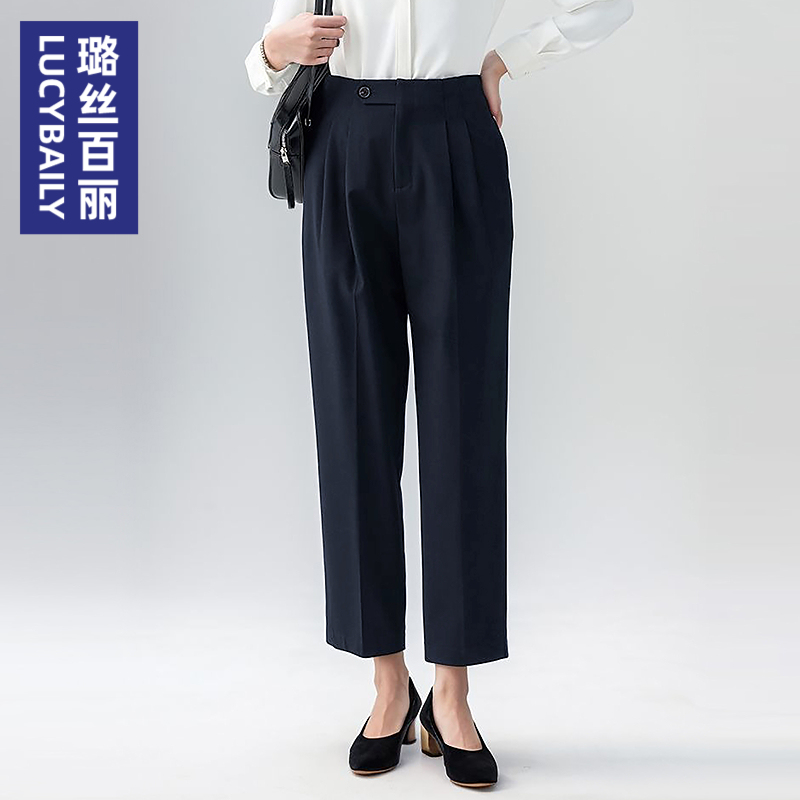 璐丝百丽时尚休闲裤女款九分裤潮流商务西装裤职业OL通勤百搭裤子
