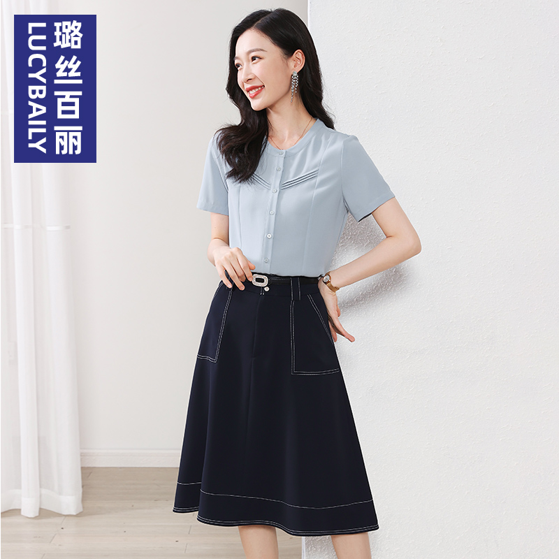 夏季新款短袖职业套裙气质通勤