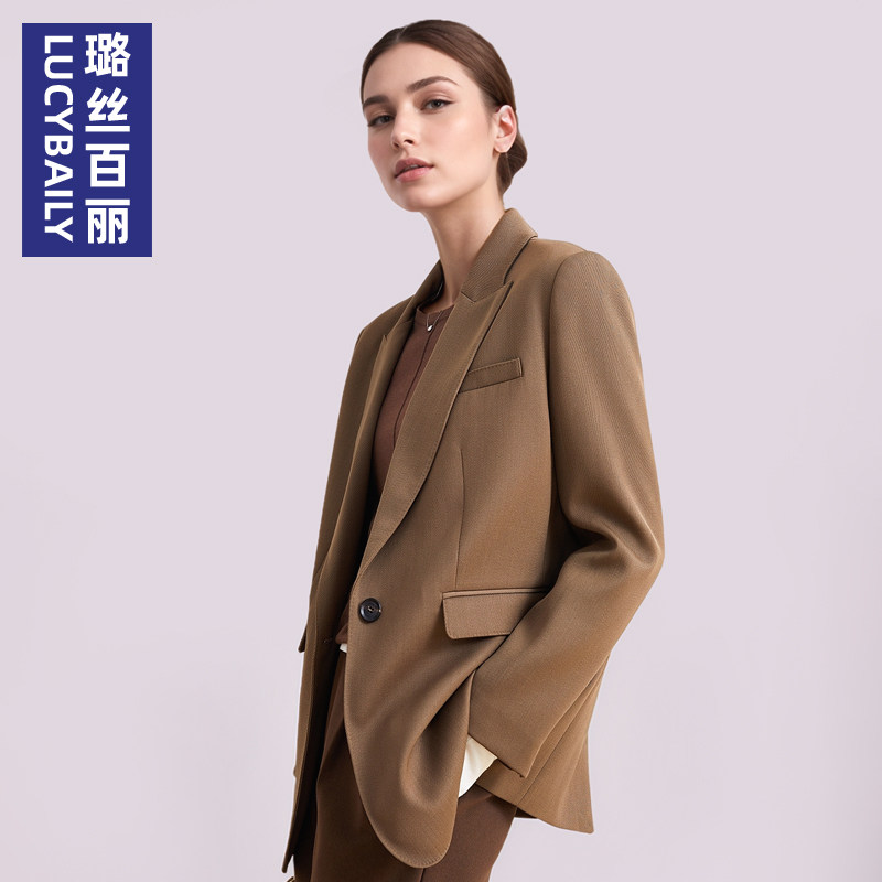 2025新款西服外套女职业气质修身商务通勤显瘦小西装高级感一粒扣,女装/女士精品,西装,淘宝优惠券,粉丝福利购,淘宝优惠卷