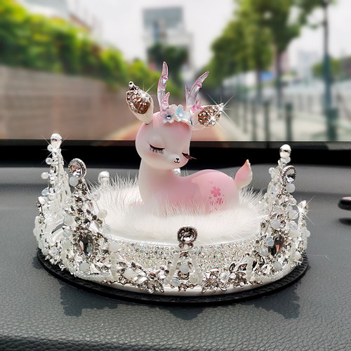 镶钻车载摆件网红创意一路平安鹿