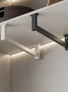 衣柜顶装u型挂衣杆柜内纵向竖向l横杆衣通配件悬吊伸缩抽拉挂衣架