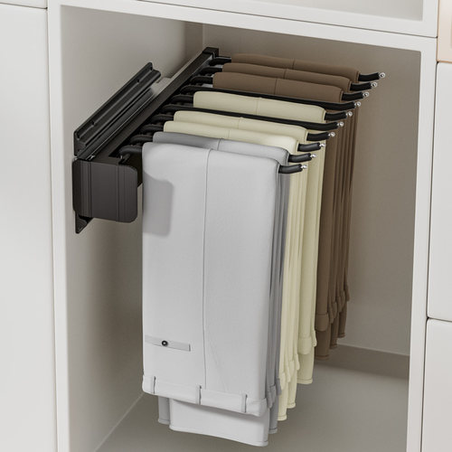聚梦裤架衣柜内置滑轨侧装顶装