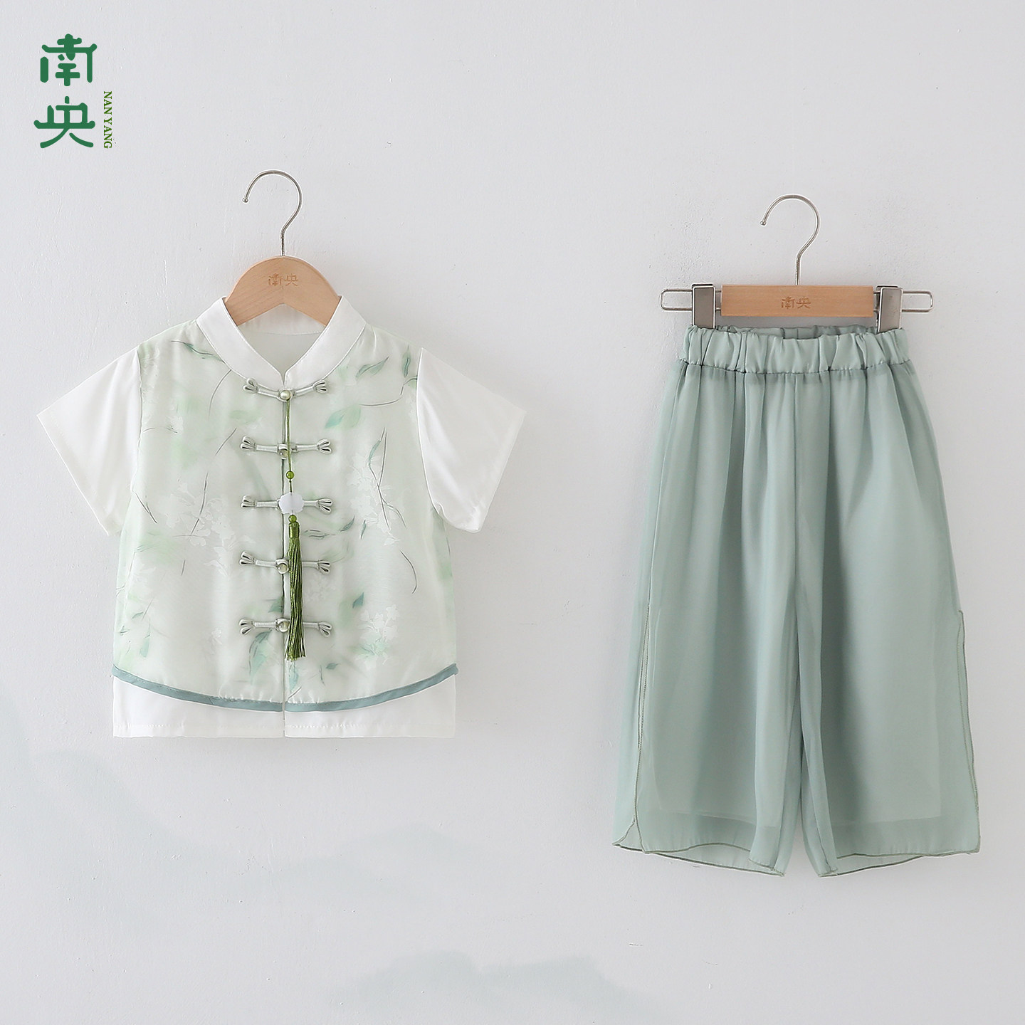 古风套装夏季汉服男童唐装短袖图片