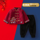 马年拜年服男童红色唐装 宝宝喜庆汉服 外套儿童过年服薄棉衣秋冬季