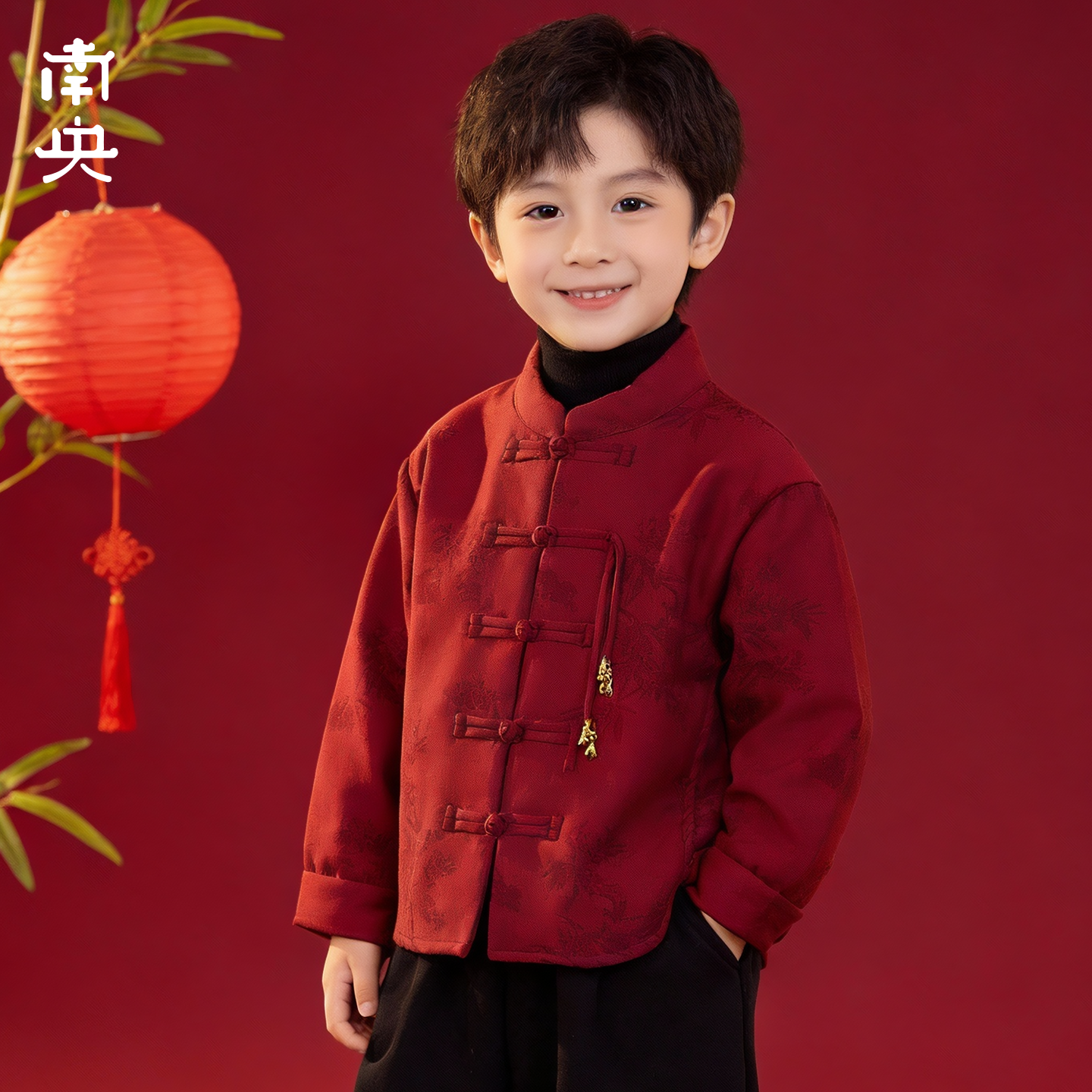 南央新中式男童加绒上衣儿童拜年服红色唐装外套宝宝新年周岁礼服,童装/婴儿装/亲子装,唐装,淘宝优惠券,粉丝福利购,淘宝优惠卷