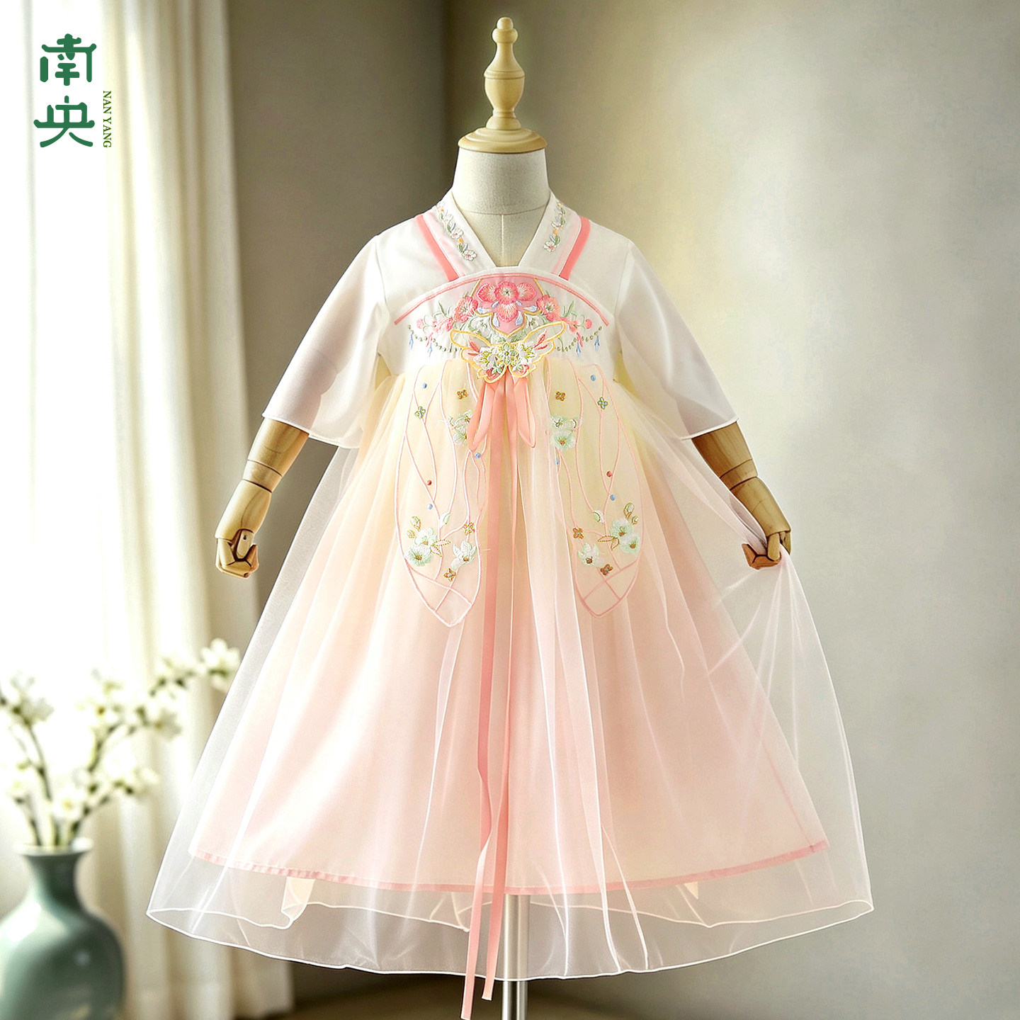 中秋节女童汉服连衣裙夏季薄款襦裙儿童古装超仙裙子小女孩演出服