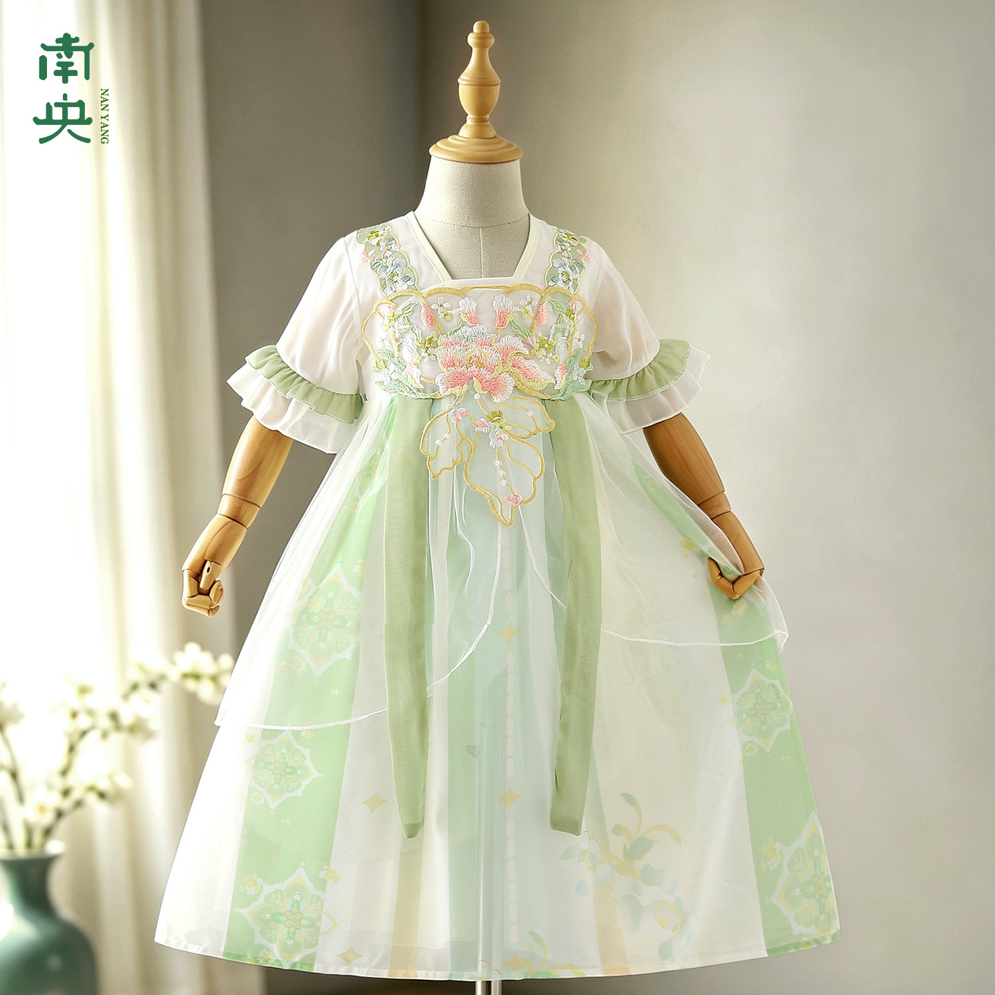南央汉服女童公主裙小女孩国风连衣裙短袖襦裙夏季薄款儿童舞蹈服