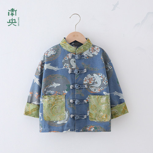 新中式童装国风汉服男童牛仔外套