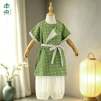 儿童圆领袍套装夏季薄款唐制汉服