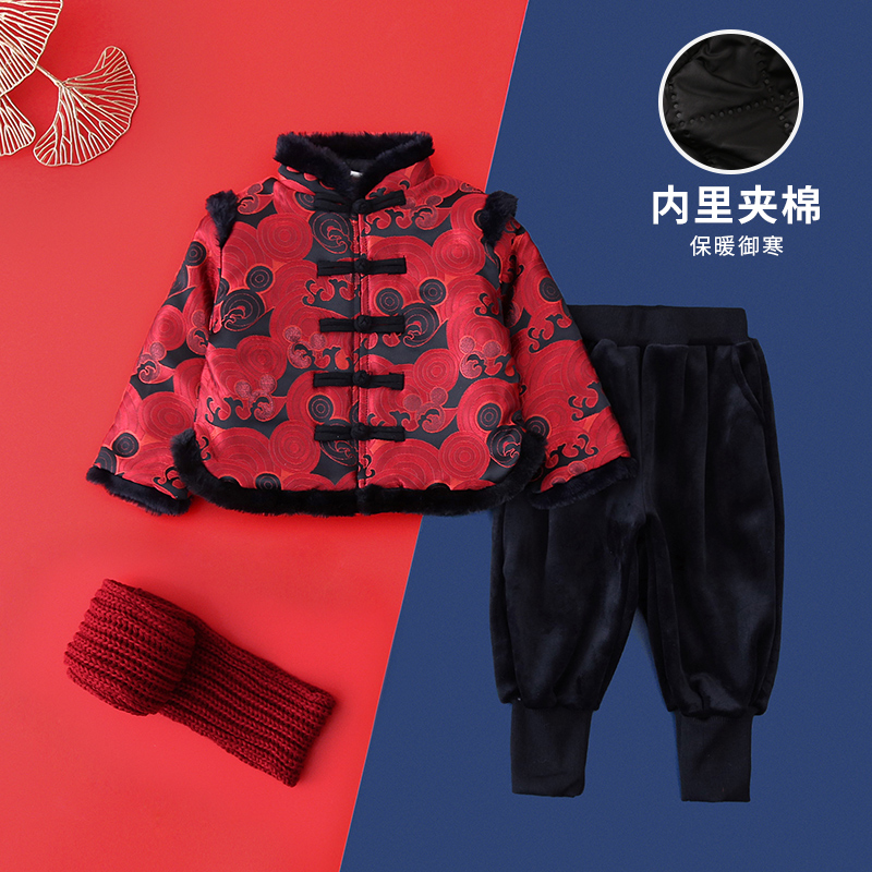 唐装棉衣汉服加厚冬季男童过年服