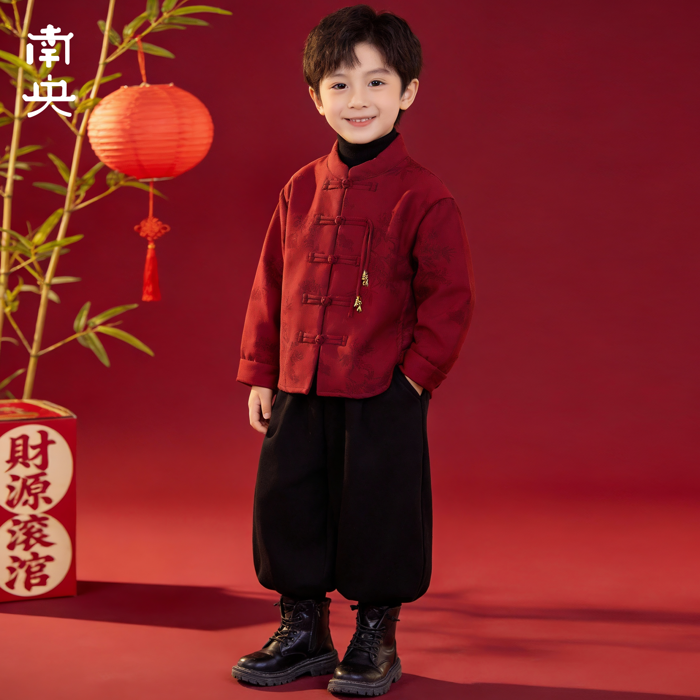 南央汉服男童加绒套装秋冬季元旦元宵演出服儿童拜年服喜庆过年服,童装/婴儿装/亲子装,唐装,淘宝优惠券,粉丝福利购,淘宝优惠卷
