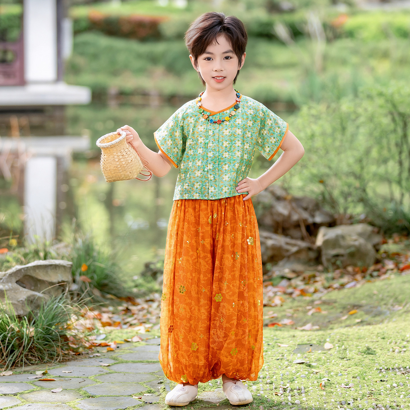 敦煌风汉服儿童唐代圆领胡服男童图片