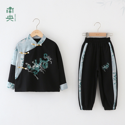 新中式男童汉服运动套装春天秋季
