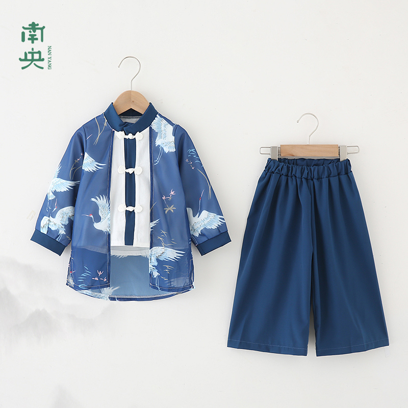 中国风男童汉服春秋套装改良古装儿童唐装夏季男孩国学服演出服装