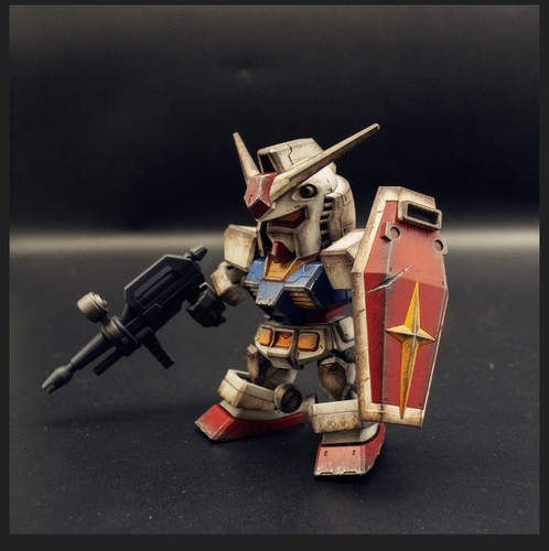 SD高达RX-78元祖高达战损版涂装