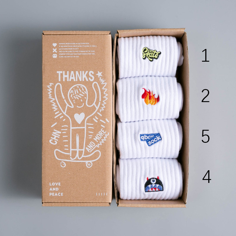 봄과 가을 긴 양말 남성 순면 중간 튜브 전체면 땀 흡수 및 탈취제 1 두꺼운 흰색 스포츠 유행 INS 하이 스트리트 하이 웨스트