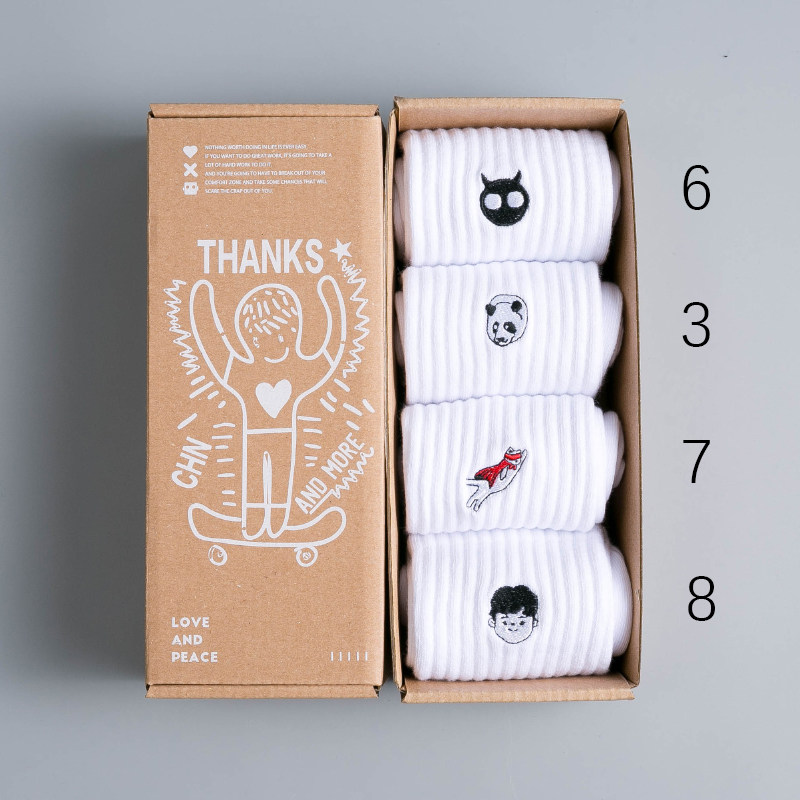 봄과 가을 긴 양말 남성 순면 중간 튜브 전체면 땀 흡수 및 탈취제 1 두꺼운 흰색 스포츠 유행 INS 하이 스트리트 하이 웨스트