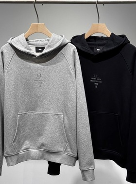 IHB秋冬新款韩系通勤560g重磅加厚灰色连帽廓形男女青年加厚卫衣